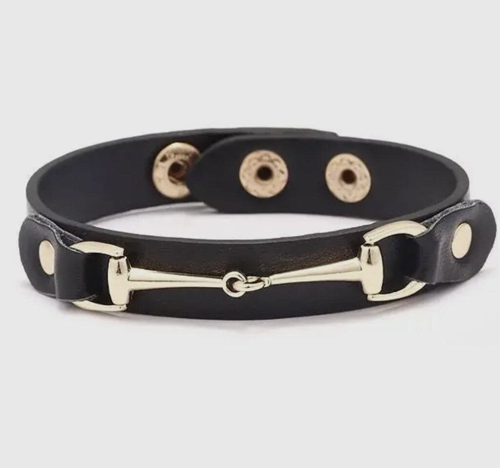 VEGAN LEATHER BRACELET SNAFFLE BIT