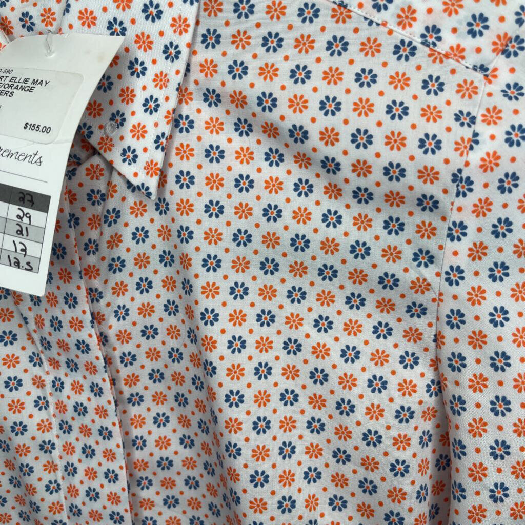 SHIRT ELLIE MAY BLUE/ORANGE FLOWERS