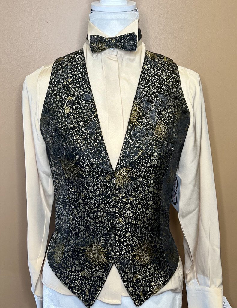 FORMAL VEST AND BOWTIE BLACK GOLD