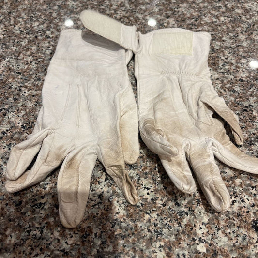GLOVES WHITE CHESTER JEFFERIES LONG/VELCRO LEATHER LARGE
