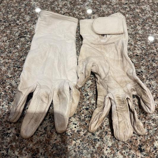 GLOVES WHITE CHESTER JEFFERIES LONG/VELCRO LEATHER LARGE