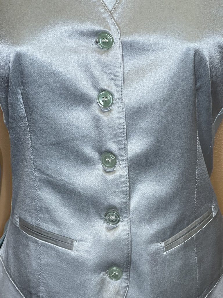 BECKER BROTHERS LIGHT SAGE SILK VEST/SHIRT/TIE COMBO