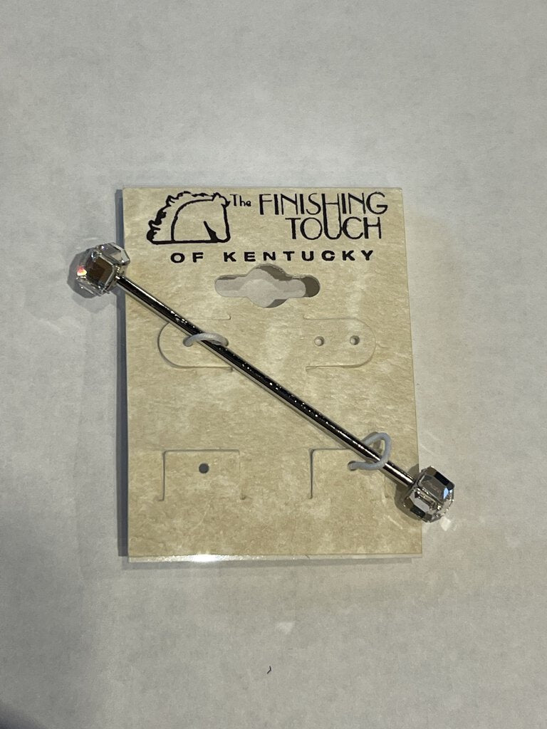 TIE BAR CLEAR RHINESTON SQUARE