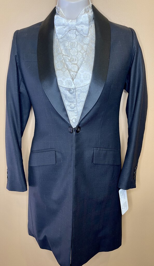 FORMAL BLACK WITH SILVER METALLIC WINDOWPANE BECKER BROTHERS