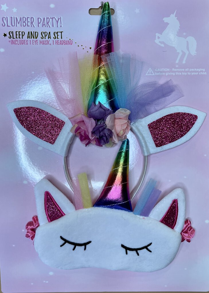 SLUMBER PARTY UNICORN SLEEP AND HEADBAND SET