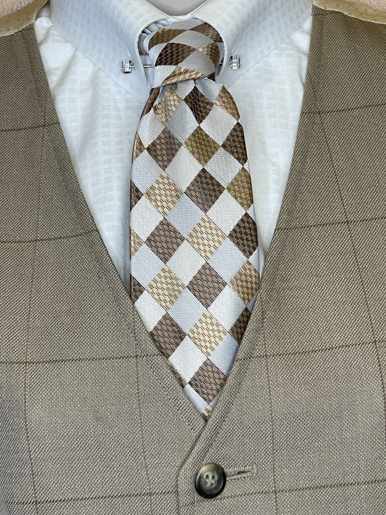 GOLD AND BROWN DIAMONDS TIE