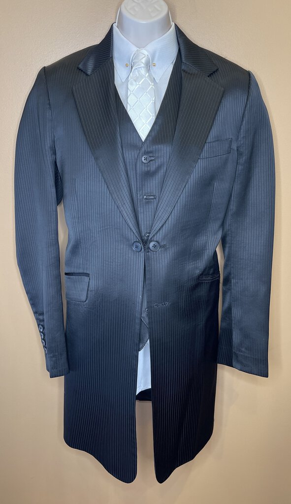 BLACK PINSTRIPE WITH SHEEN DAY SUIT