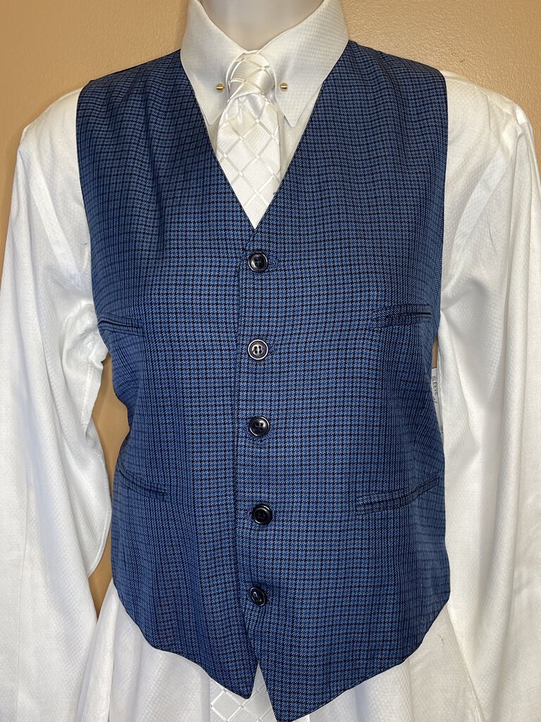 BLUE AND BLACK HOUNDSTOOTH BECKER BROTHERS VEST