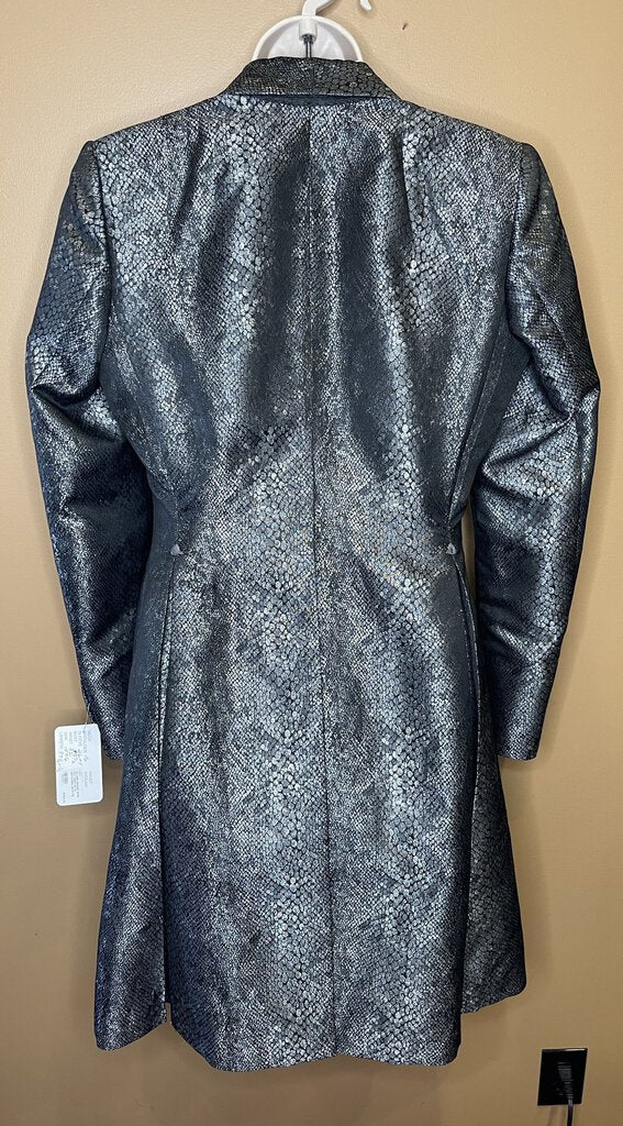 SILVER SNAKE SKIN PATTERN WITH MATCHING BOWTIE FRIERSON DAY COAT