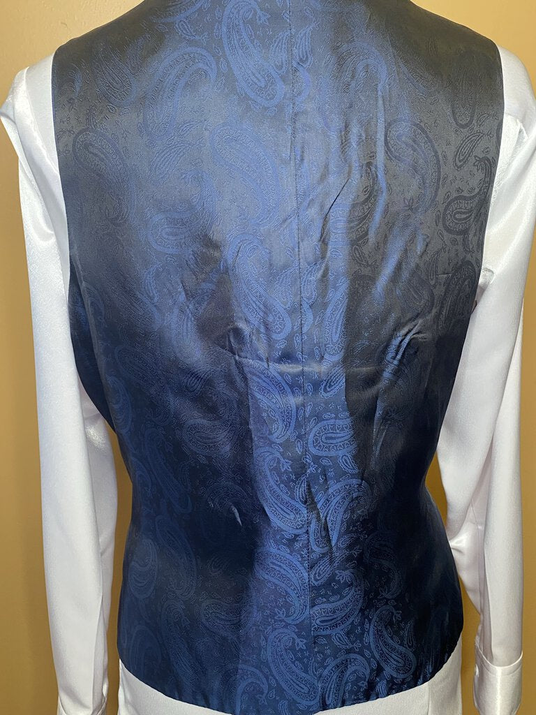 BLUE DUPIONI VEST BLUE RIBBON BOUTIQUE