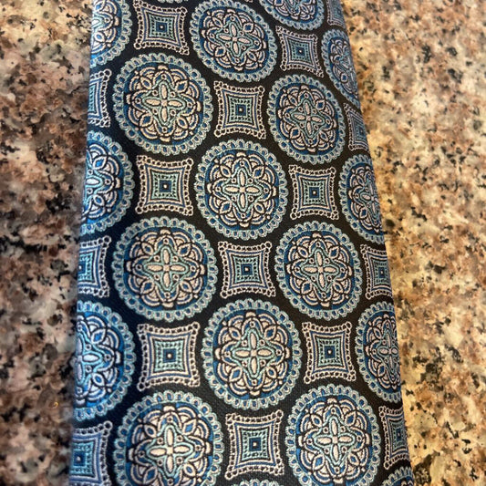 TEAL AND SILVER MEDALLIONS