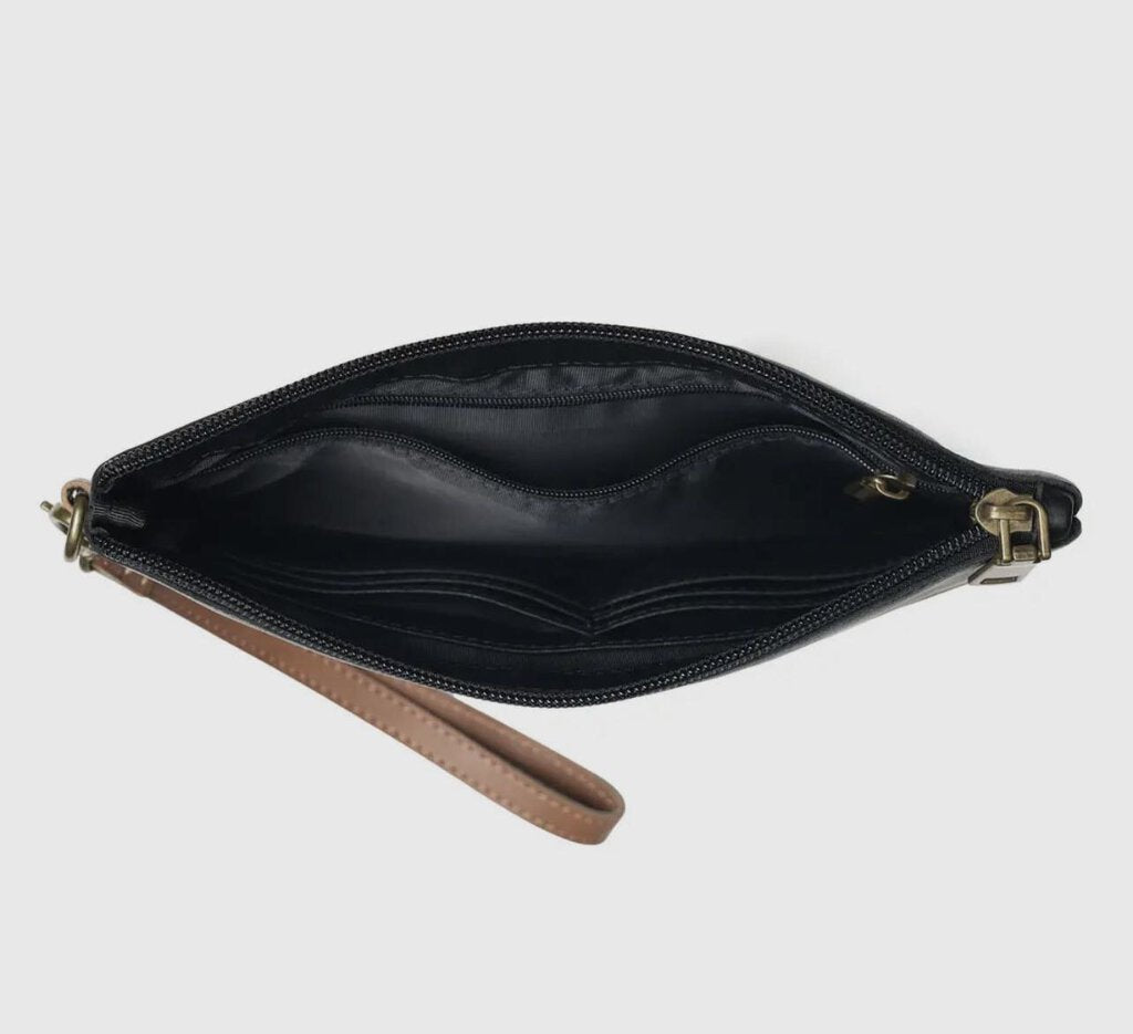 SNAFFLE BIT CLUTCH BAG BLACK