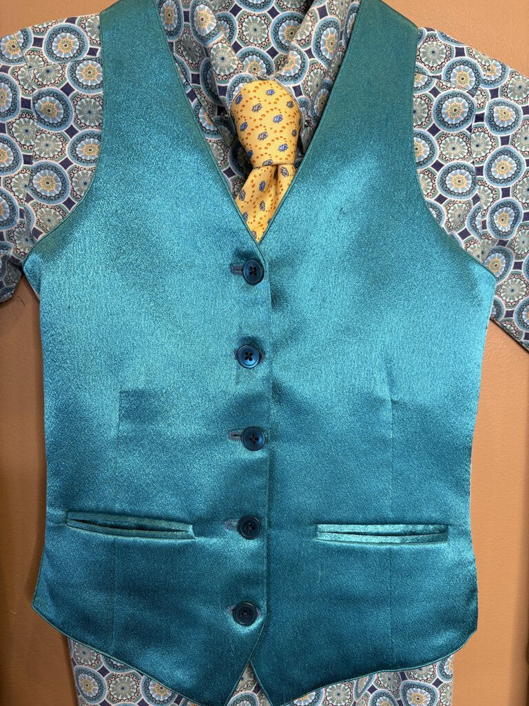 TEAL SATIN DEREGNAUCOURT VEST
