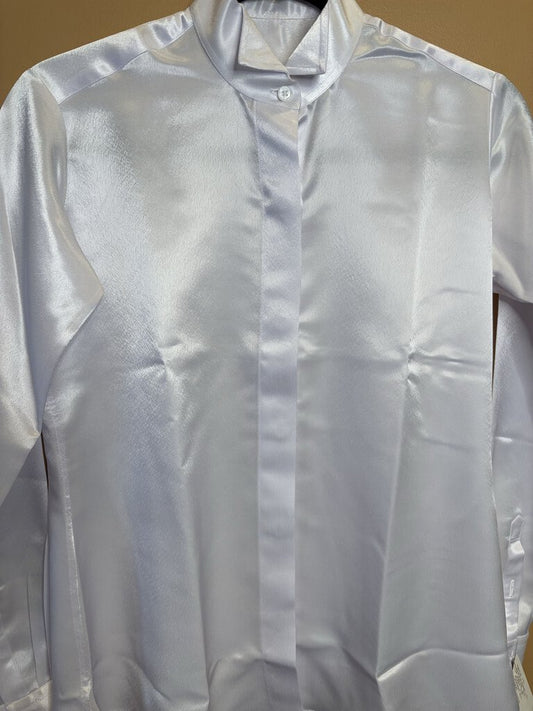 WHITE SATIN FORMAL BETTY BERDINE SHIRT