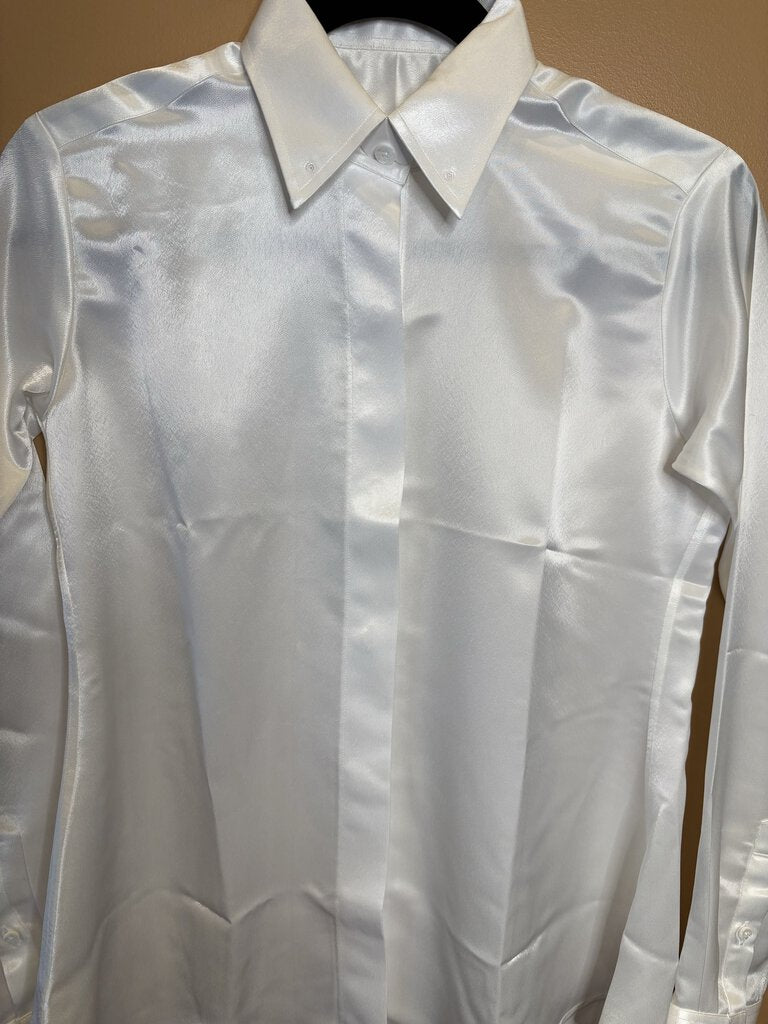 WHITE SATIN FORMAL BETTY BERDINE SHIRT