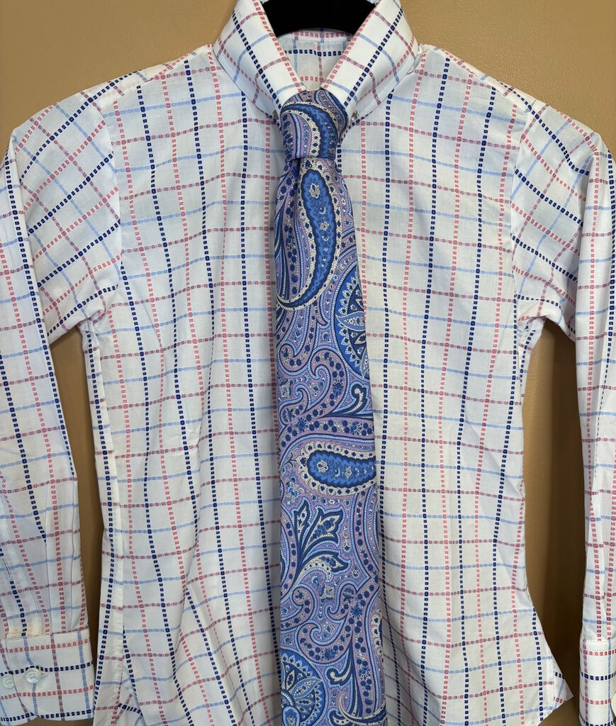 PINK AND BLUE CHECK BETTY BERDINE SHIRT