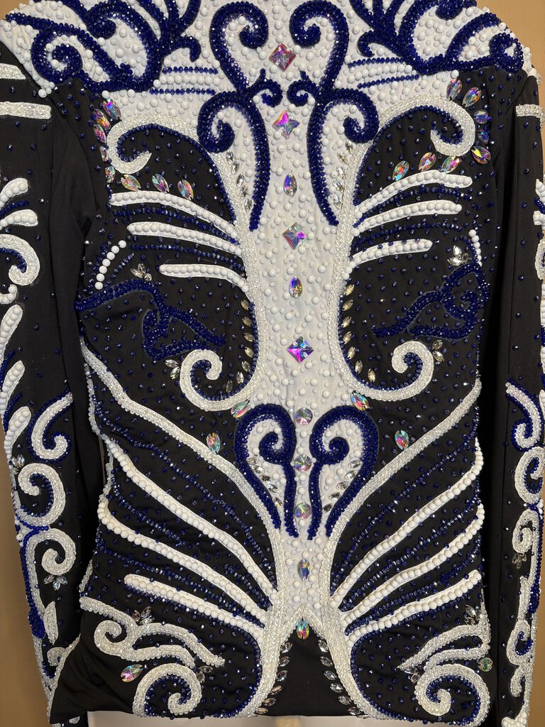 BLUE AND BLACK WESTERN JACKET WITH STRETCH