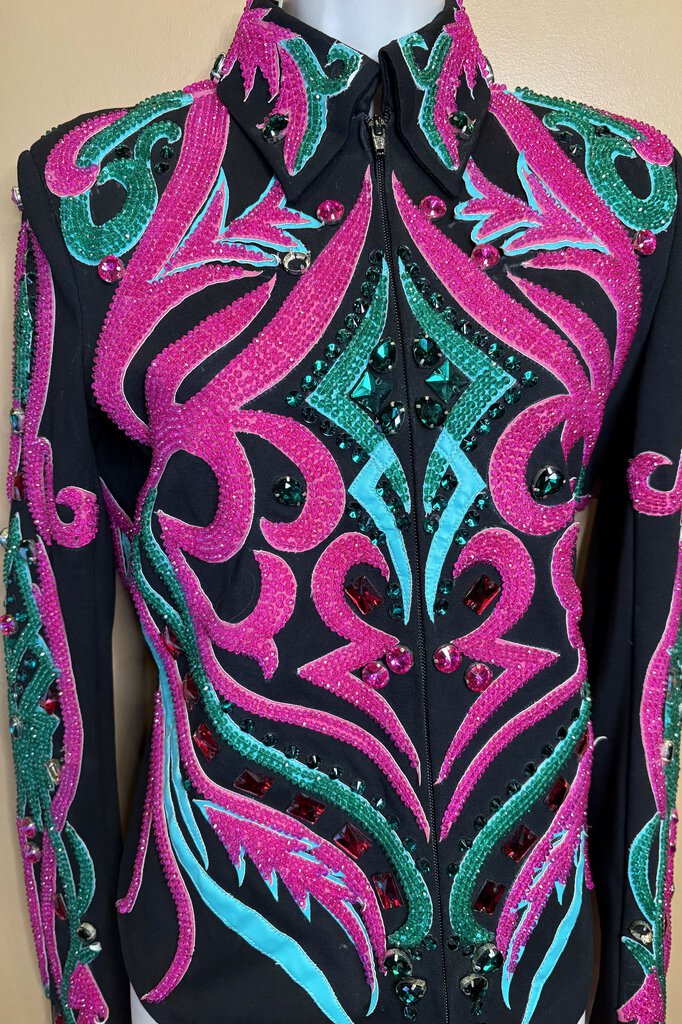 PINK AND GREEN WITH STRETCH WESTERN JACKET