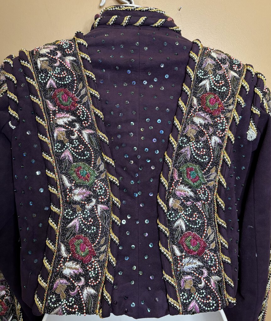 EMBELLISHED PLUM WESTERN JACKET WITH MATCHING CHAPS SHOW SEASONS