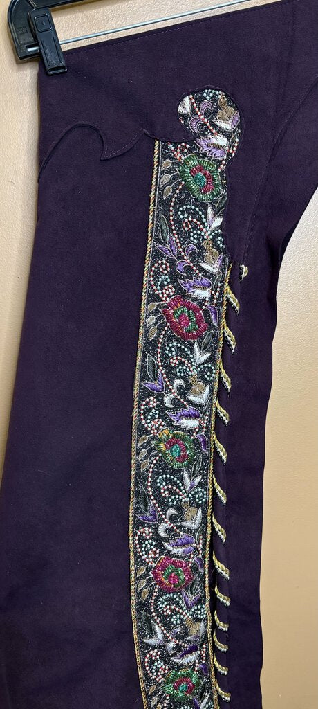 EMBELLISHED PLUM WESTERN JACKET WITH MATCHING CHAPS SHOW SEASONS