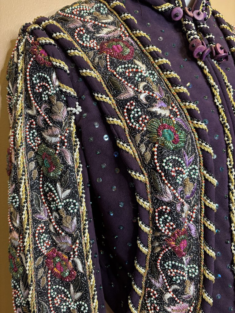 EMBELLISHED PLUM WESTERN JACKET WITH MATCHING CHAPS SHOW SEASONS