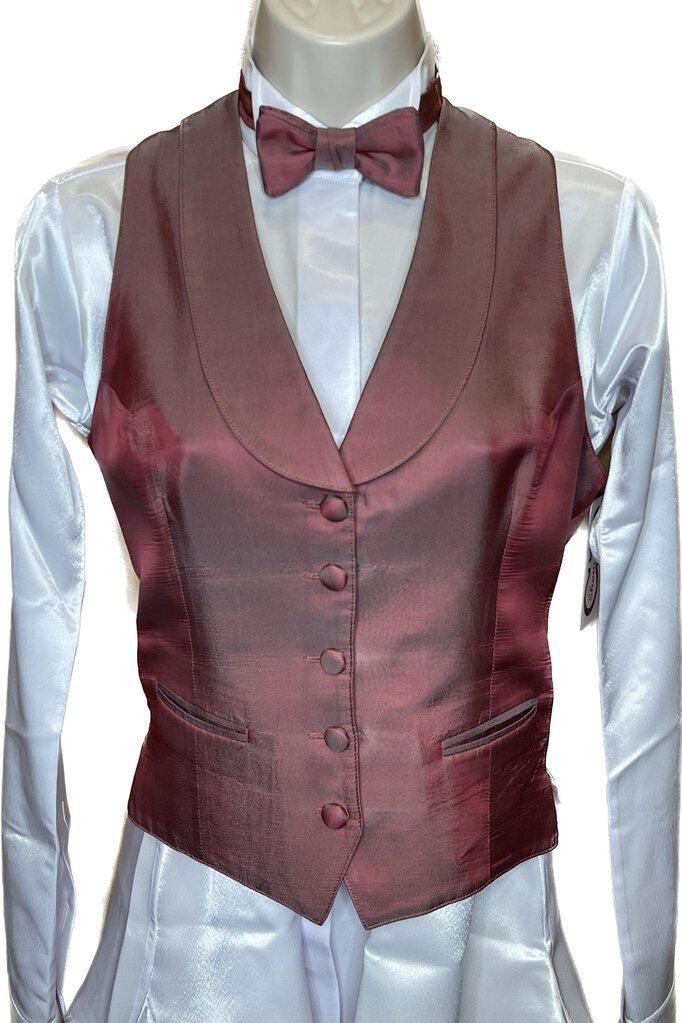 PINK IRIDESCENT DEREGNAUCOURT FORMAL VEST WITH 2 BOW TIES