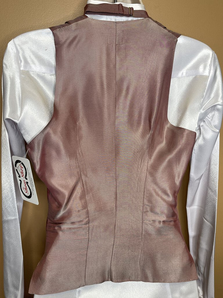 PINK IRIDESCENT DEREGNAUCOURT FORMAL VEST WITH 2 BOW TIES
