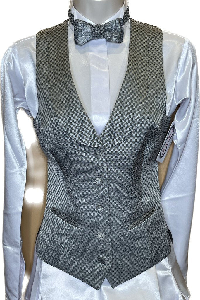 SILVER FORMAL VEST WITH 2 BOW TIES DEREGNAUCOURT