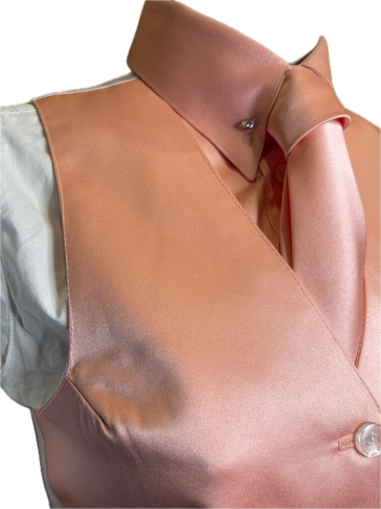 SALMON SATIN VEST/SHIRT/TIE HAWKWOOD COMBO