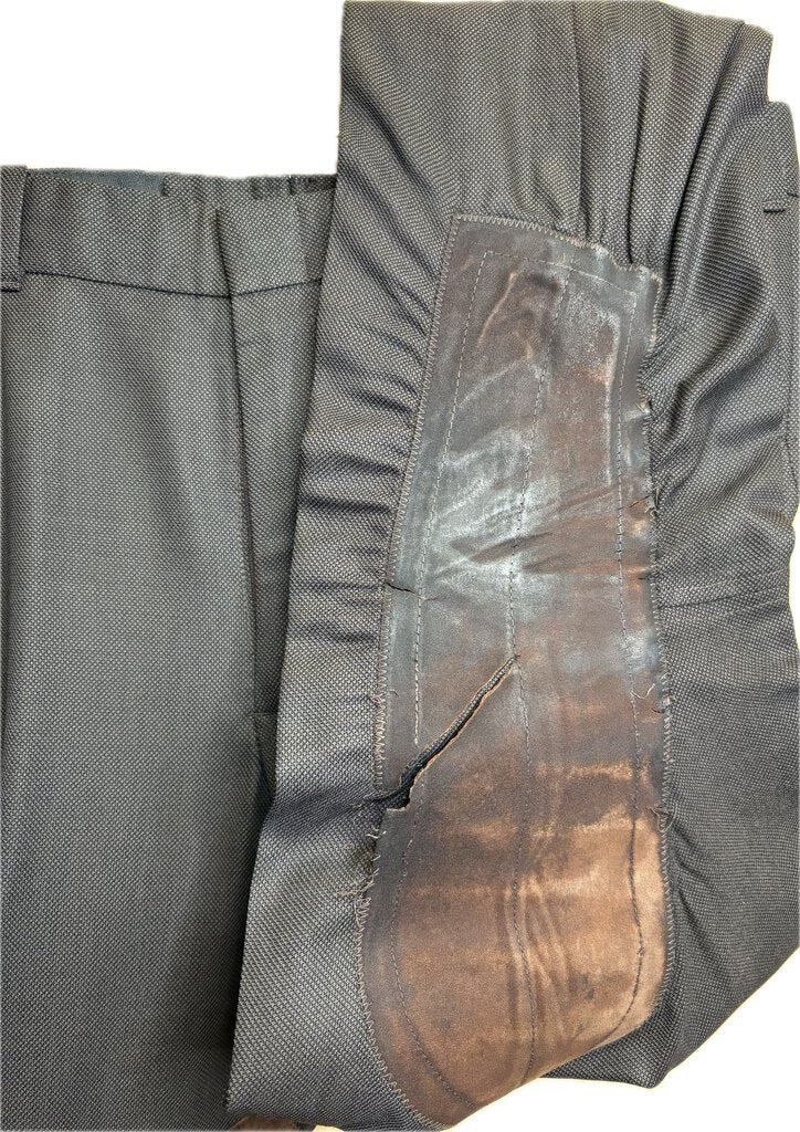 MEN'S BROWN PIN DOT CM SUIT WITH VEST AND 2 PAIR OF JODS