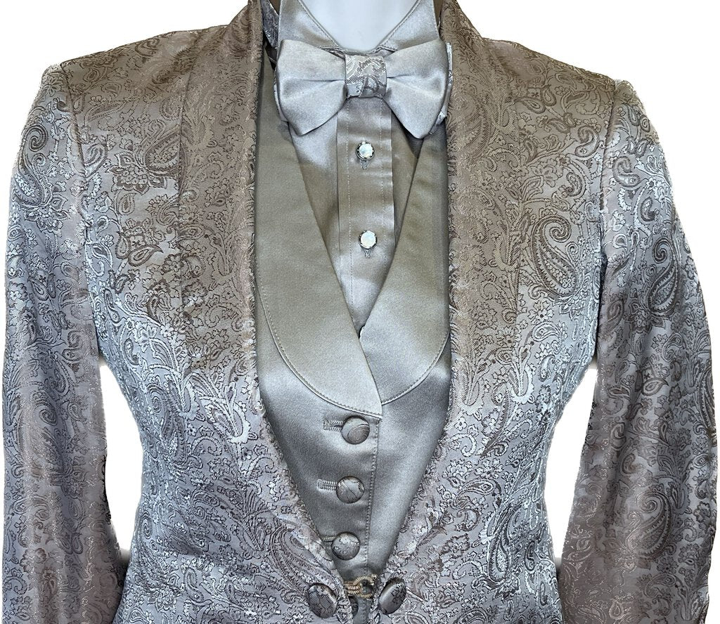 TAUPE PAISLEY DAY COAT WITH MATCHING JODS VEST AND SHIRT
