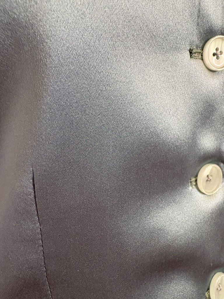 AQUAMARINE SILK VEST/SHIRT COMBO DEREGNAUCOURT
