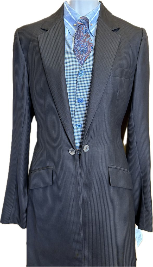 MEN'S BROWN PINSTRIPE BECKER BROTHERS SUIT