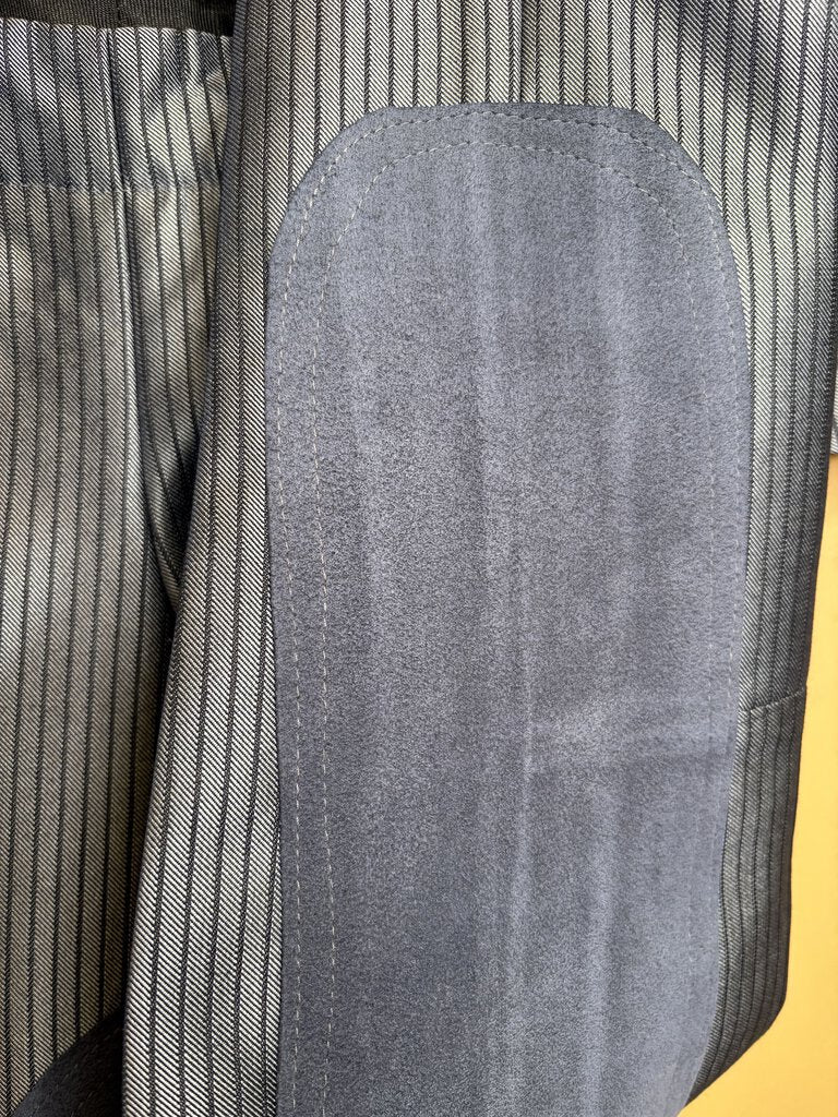 SLATE BLUE WITH NAVY PINSTRIPE BETTY BERDINE DAY SUIT