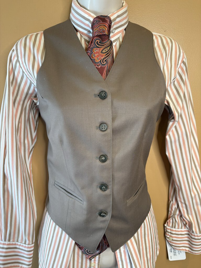 PEACH AND TAN STRIPE BECKER BROTHERS SHIRT
