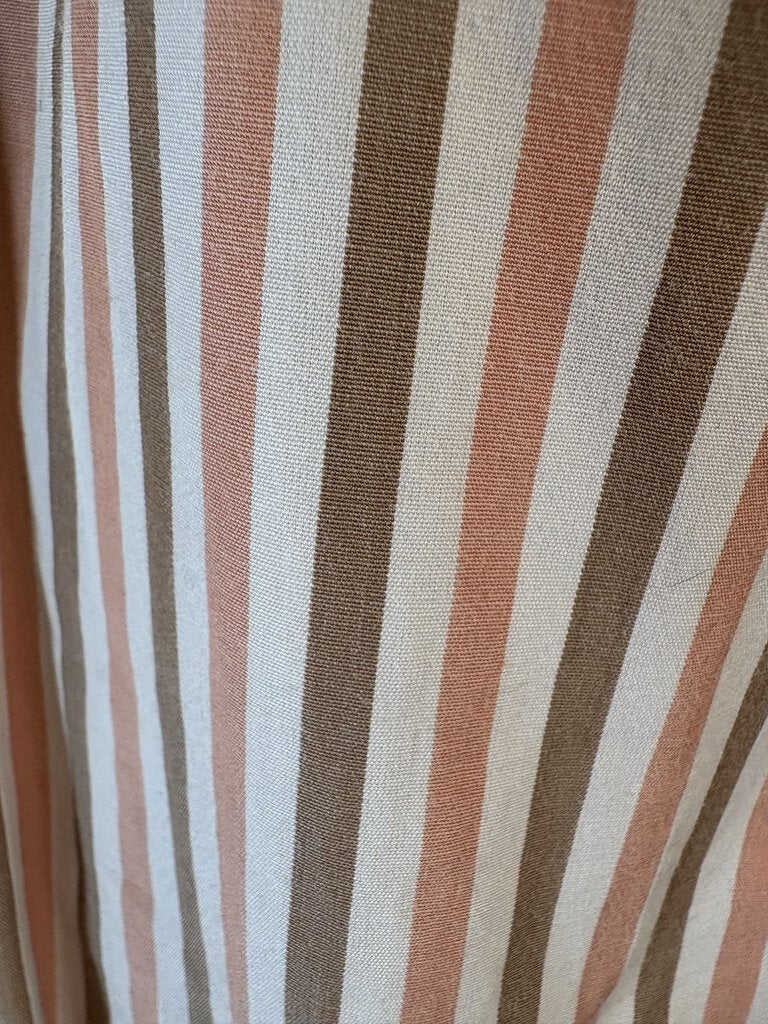 PEACH AND TAN STRIPE BECKER BROTHERS SHIRT