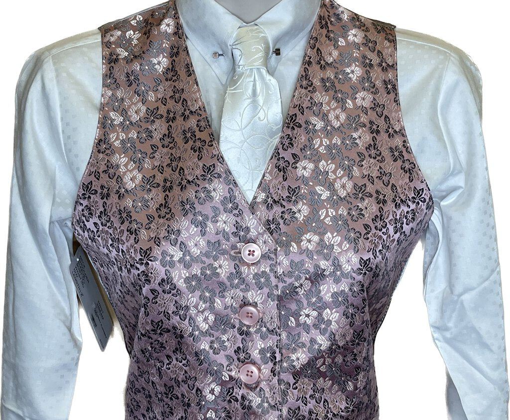 PINK/GRAY FLOWERS VEST
