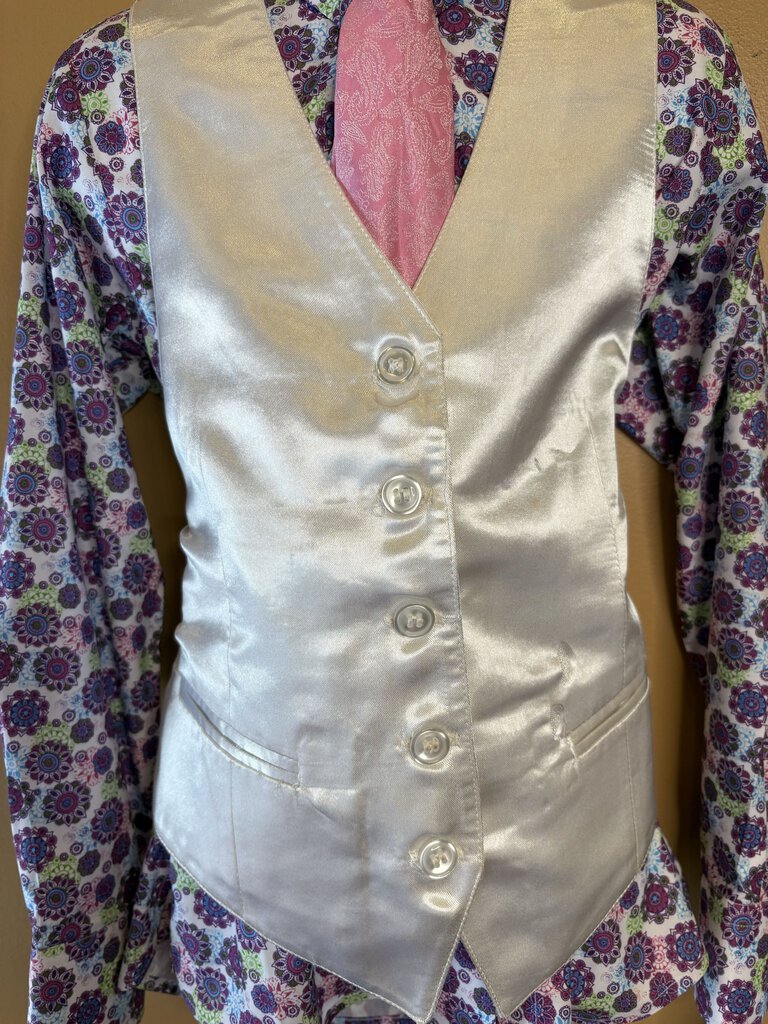 WHITE SATIN VEST BECKER BROTHERS