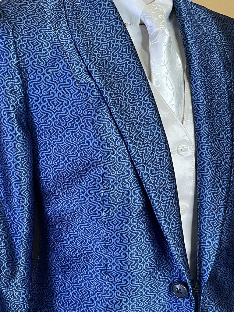 BLUE PATTERN DAY COAT BETTY BERDINE