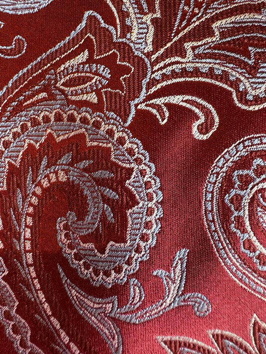 RED WITH BLUE PAISLEY TIE