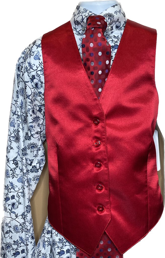 RED SATIN VEST