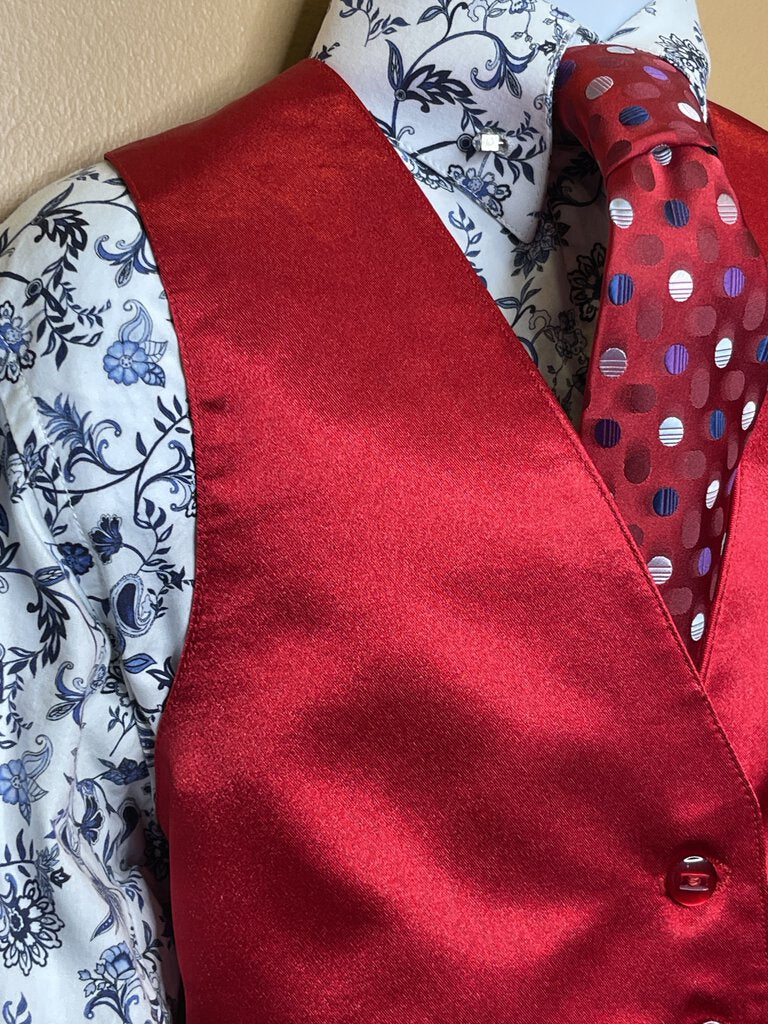 RED SATIN VEST
