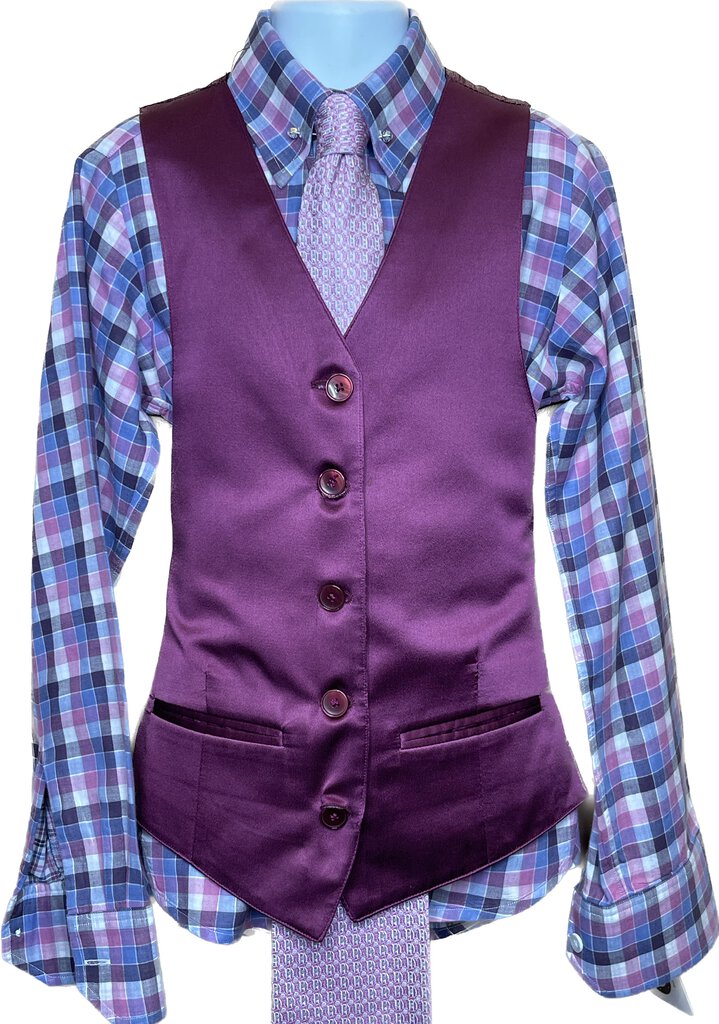 PURPLE, BLUE GRAY CHECK ELLIE MAY SHIRT