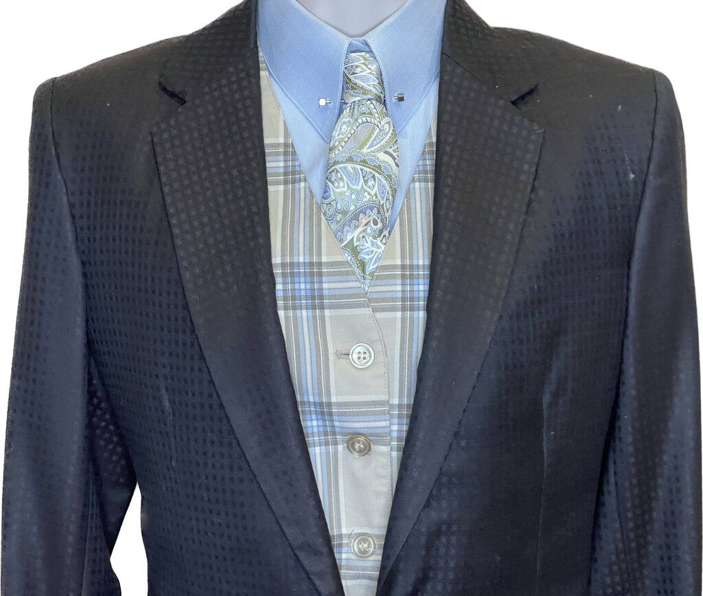 DK. BROWN SQUARE PATTERN BECKER BROTHERS DAY SUIT