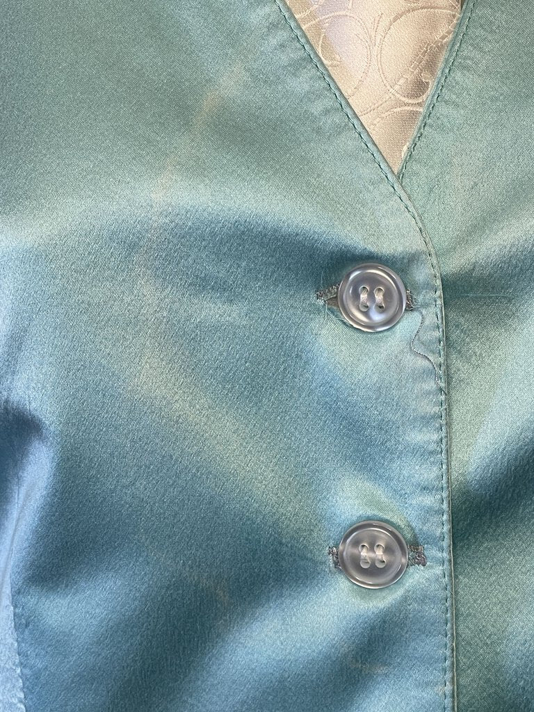 BLUE SATIN BECKER BROTHERS VEST
