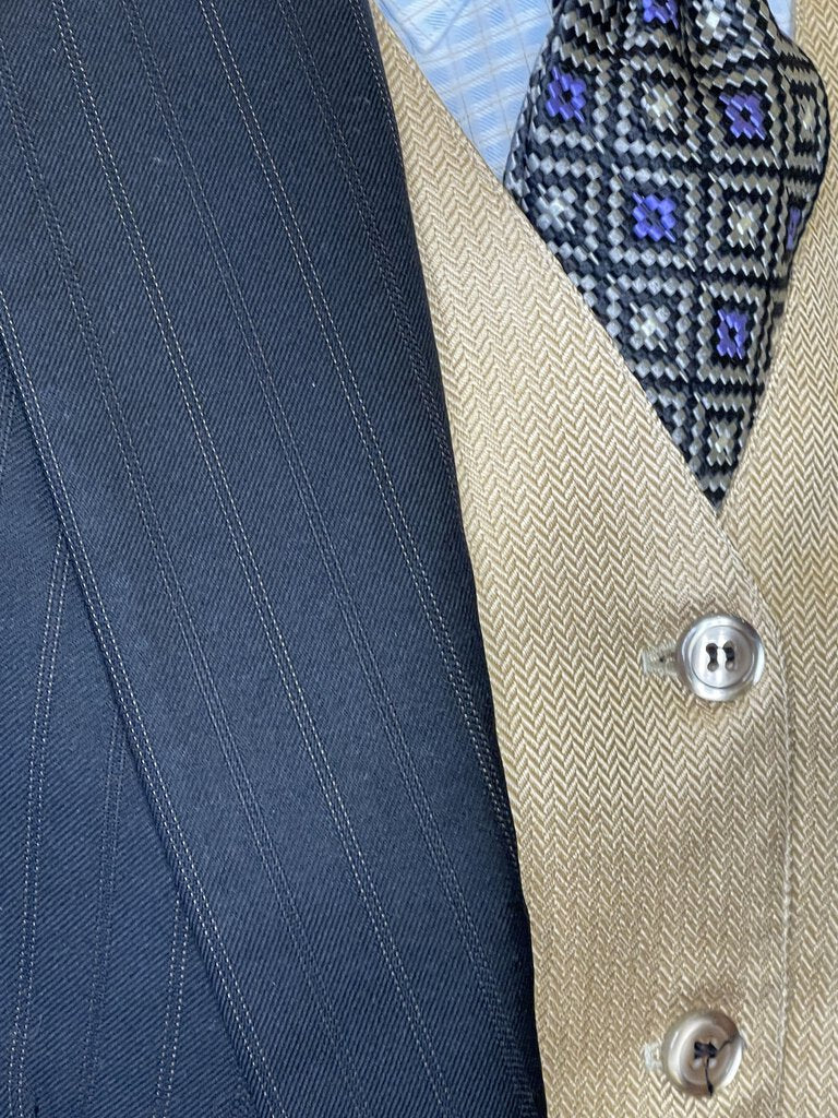 BLACK WITH GOLD STRIPE CM DAY SUIT