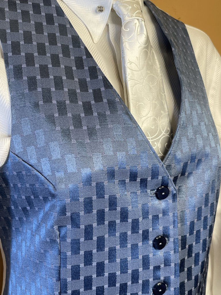 BLUE PATTERN VEST