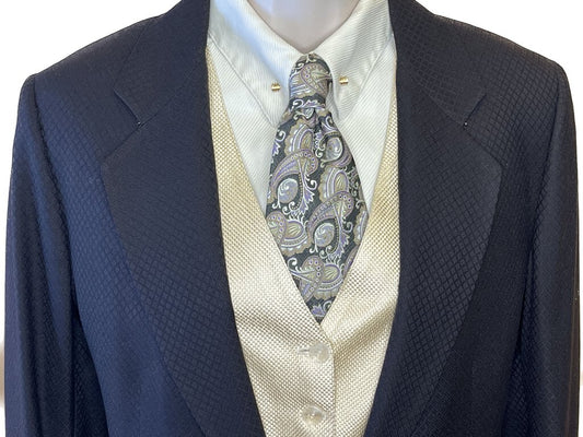 PURPLE, TAN AND BLUE PAISLEY