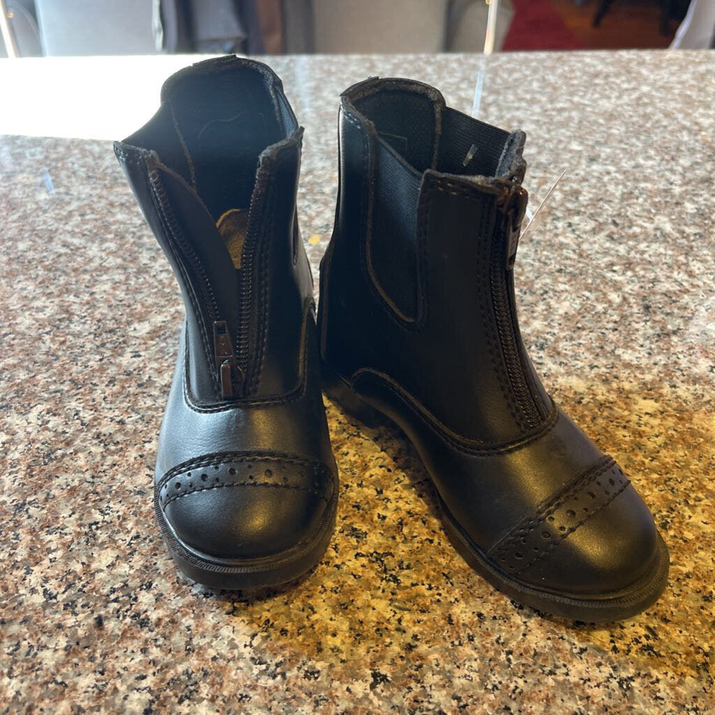 BOOT ZIP UP BLACK YOUTH 8