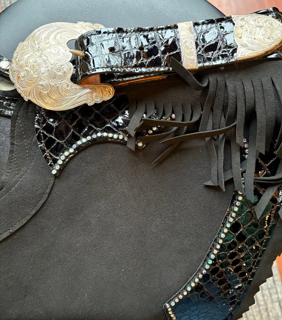 SHOW CHAPS WITH BLING/CROC EMBELLISHING